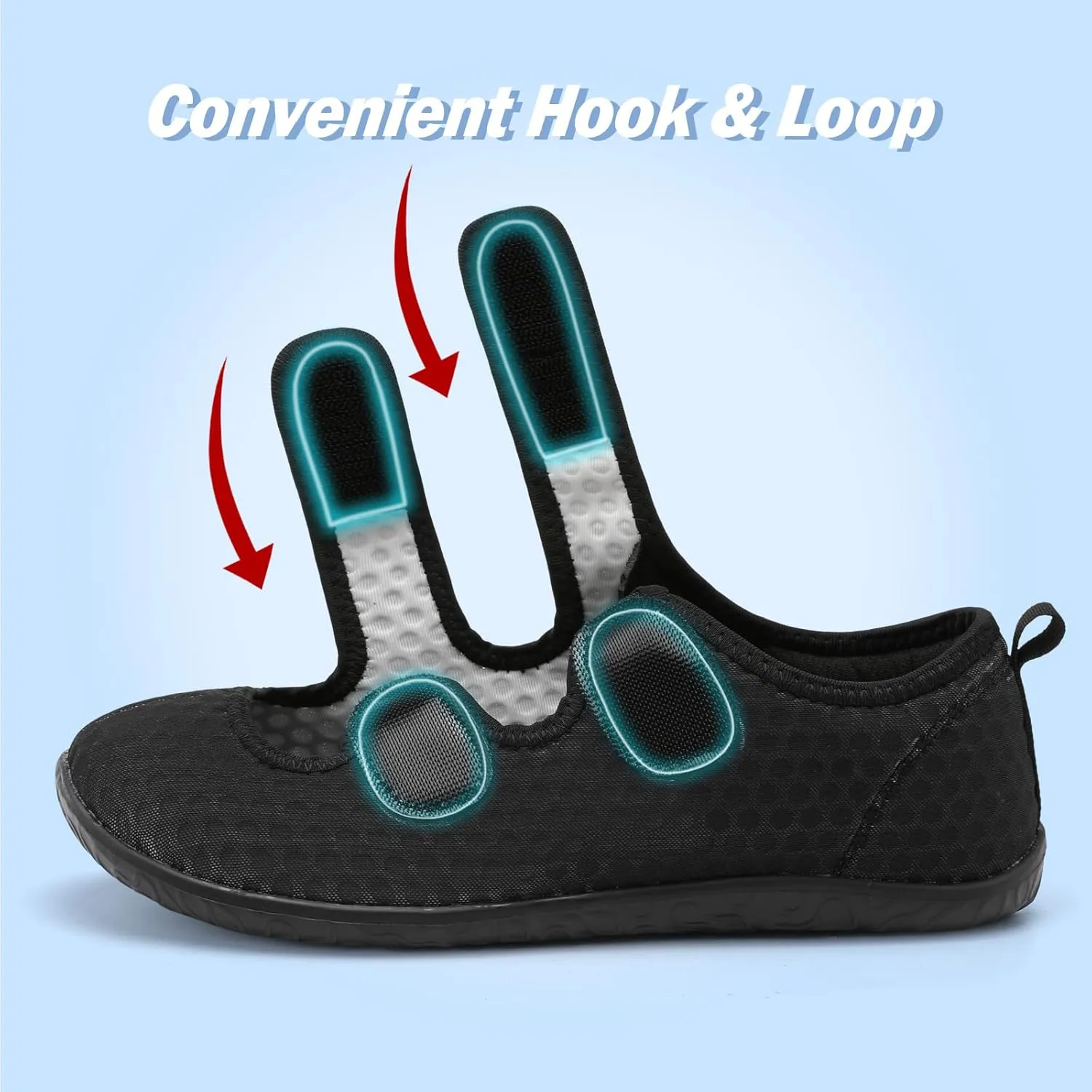 Besroad Womens Mens Lightweight Walking Shoes Adjustable Wide Diabetic Slippers Non-slip Sneakers Sandals