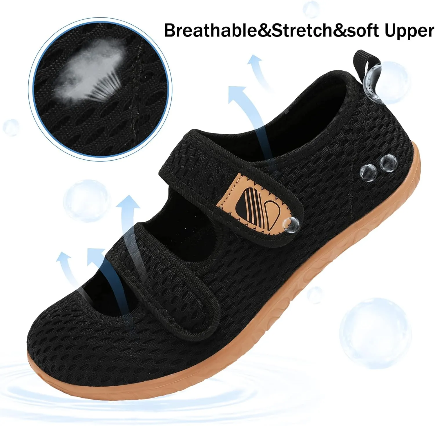 Besroad Womens Mens Lightweight Walking Shoes Adjustable Wide Diabetic Slippers Non-slip Sneakers Sandals