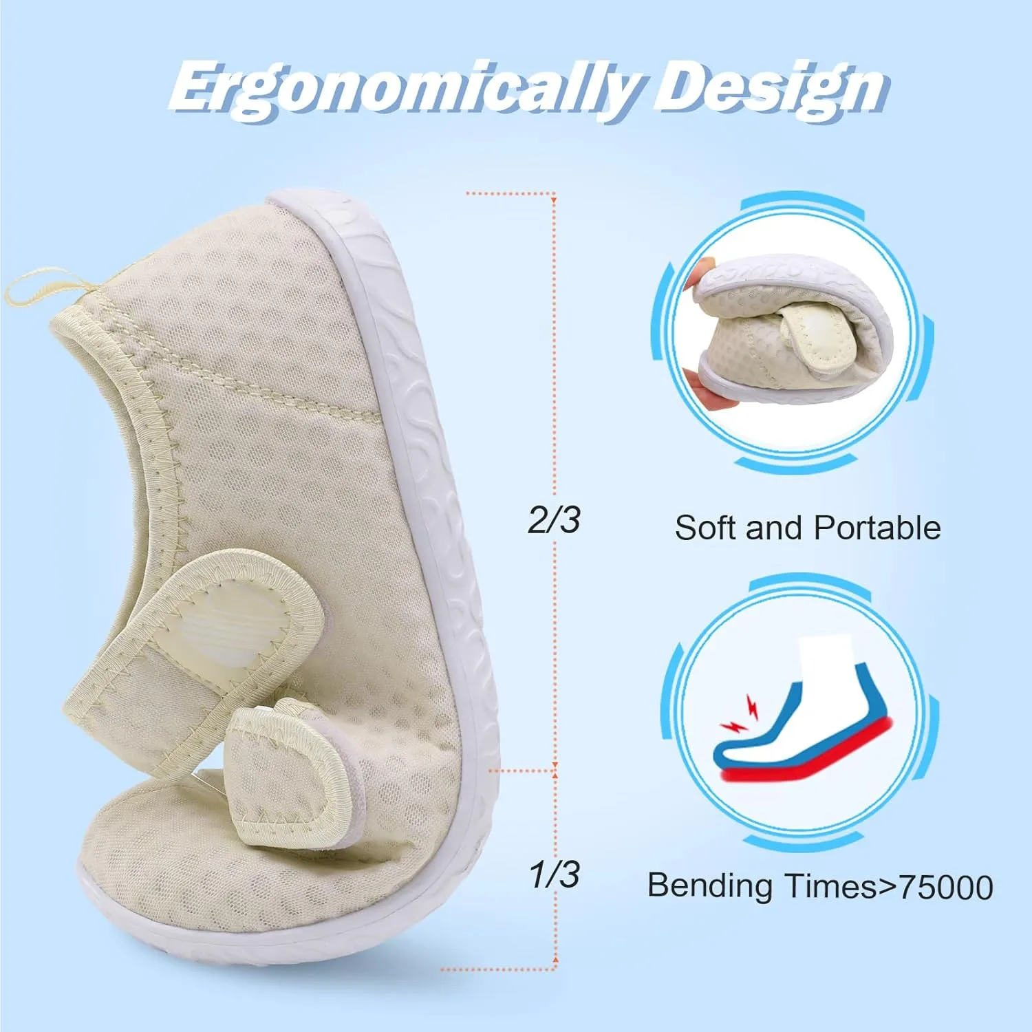 Besroad Womens Mens Lightweight Walking Shoes Adjustable Wide Diabetic Slippers Non-slip Sneakers Sandals