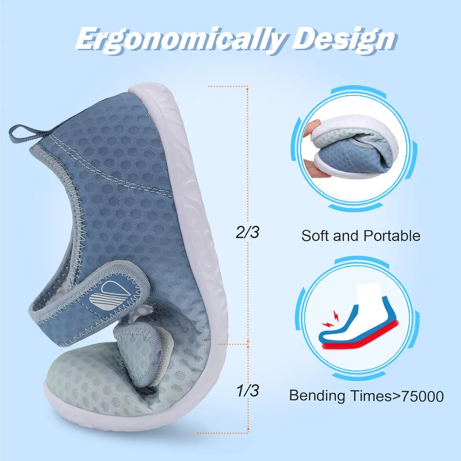 Besroad Womens Mens Lightweight Walking Shoes Adjustable Wide Diabetic Slippers Non-slip Sneakers Sandals