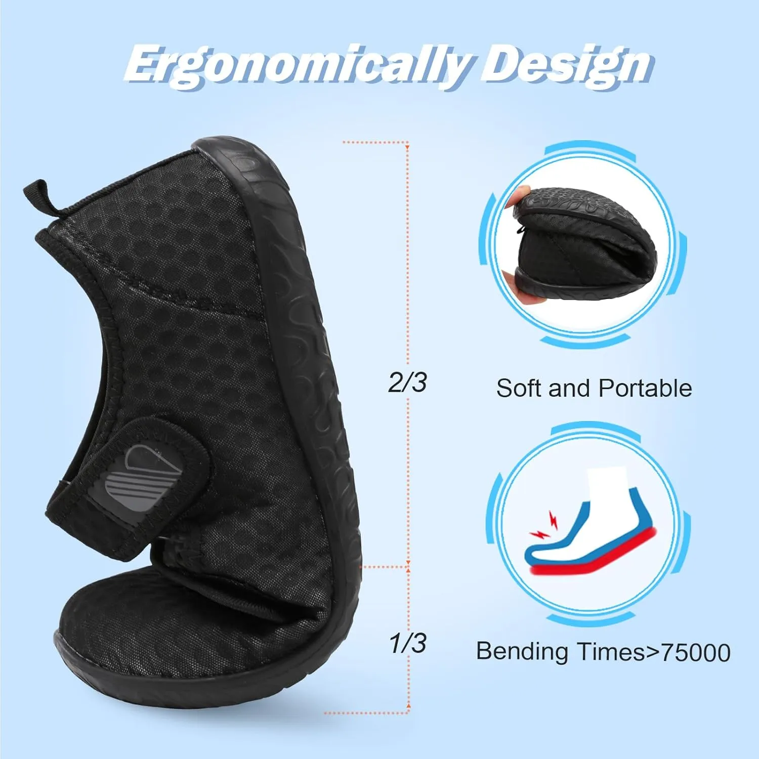 Besroad Womens Mens Lightweight Walking Shoes Adjustable Wide Diabetic Slippers Non-slip Sneakers Sandals
