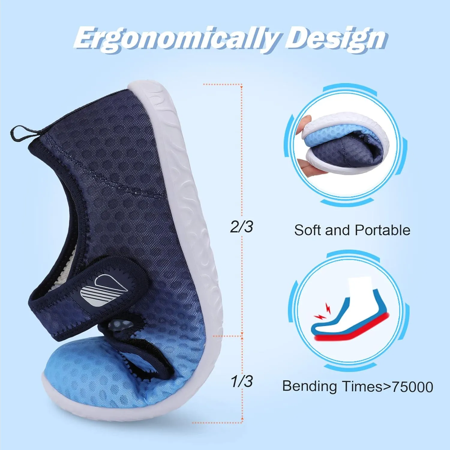Besroad Womens Mens Lightweight Walking Shoes Adjustable Wide Diabetic Slippers Non-slip Sneakers Sandals