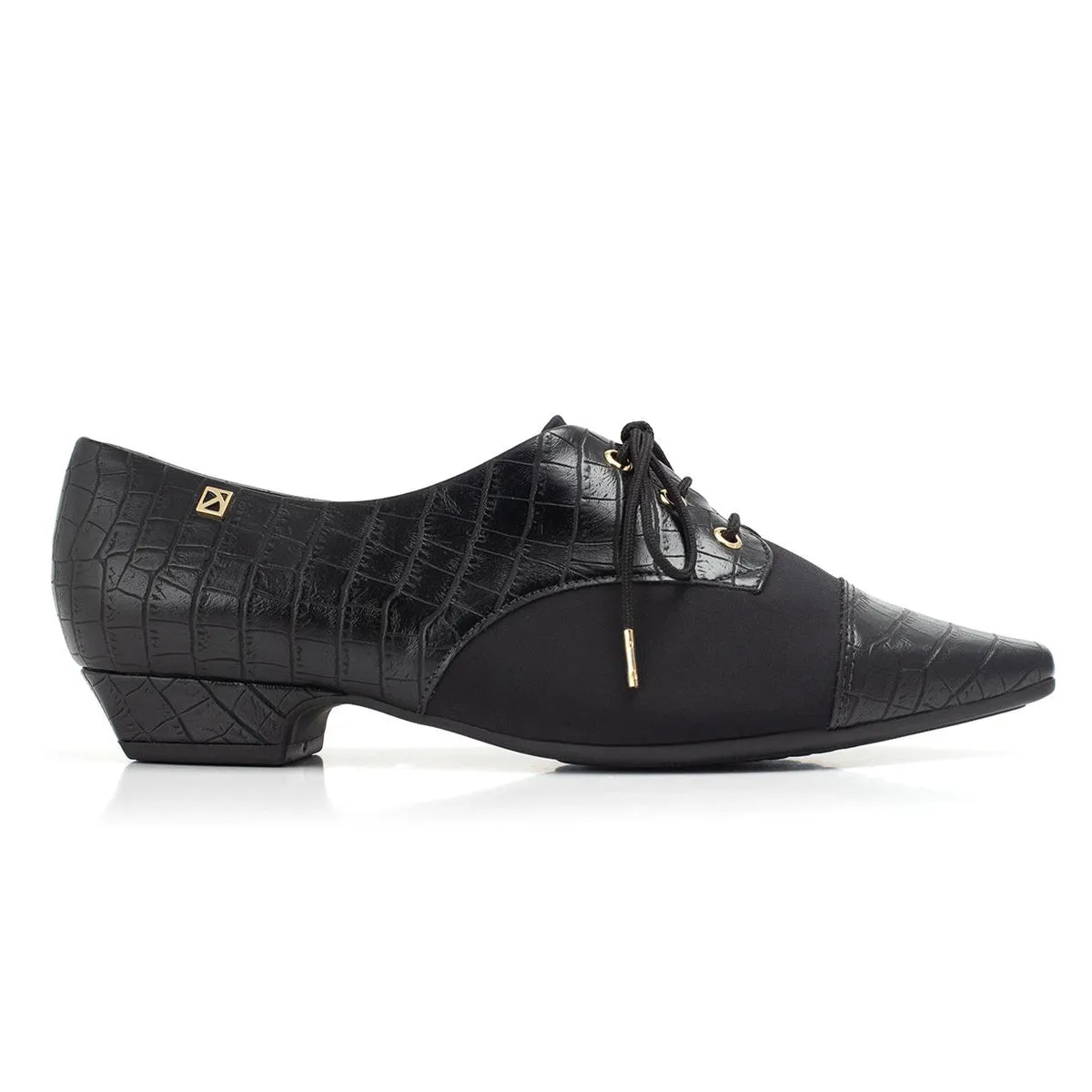 Black Lace-Up Flats for Women (278.019)