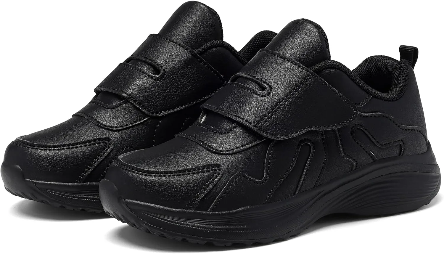Boys Sneakers Little Girls Running Shoes Lightweight Low Top Flats Casual Kids School Shoes All Black 3