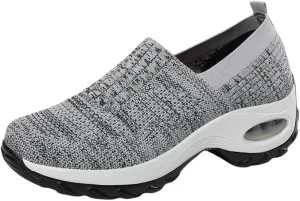 Breathable Women's Casual Sneakers with Soft Sole and Air Cushion Platform for Comfortable Walking