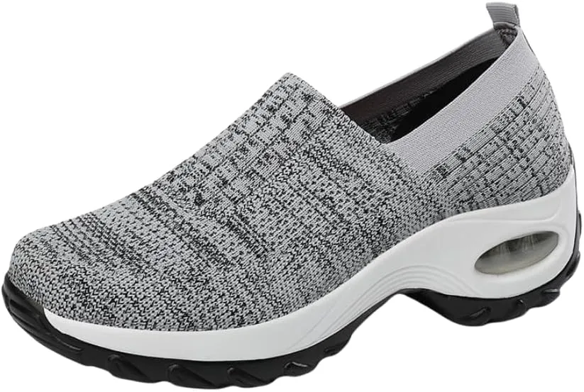 Breathable Women's Casual Sneakers with Soft Sole and Air Cushion Platform for Comfortable Walking