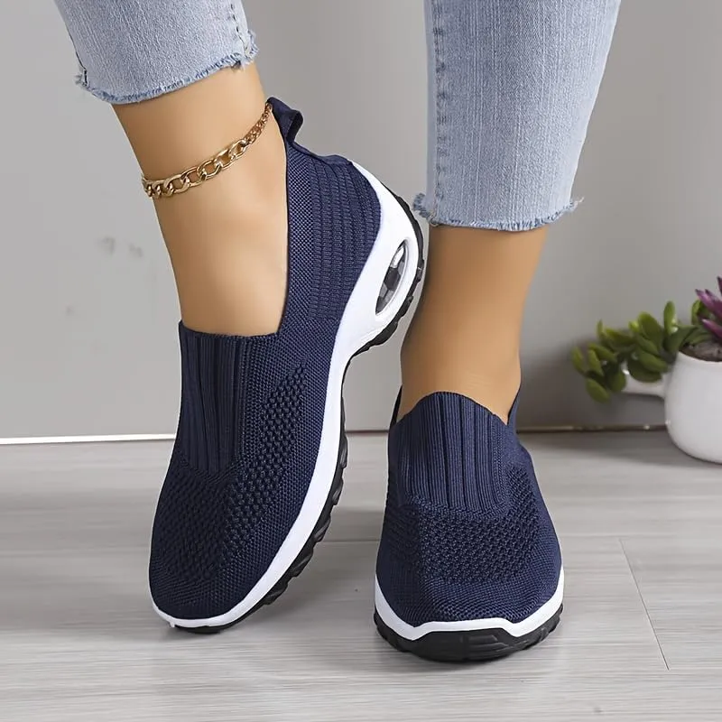 Breathable Women's Casual Sneakers with Soft Sole and Air Cushion Platform for Comfortable Walking