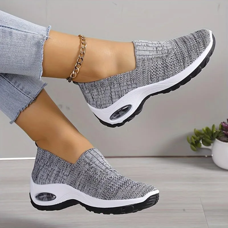 Breathable Women's Casual Sneakers with Soft Sole and Air Cushion Platform for Comfortable Walking