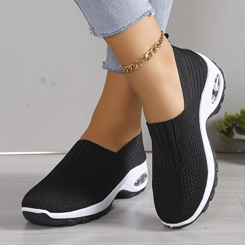 Breathable Women's Casual Sneakers with Soft Sole and Air Cushion Platform for Comfortable Walking