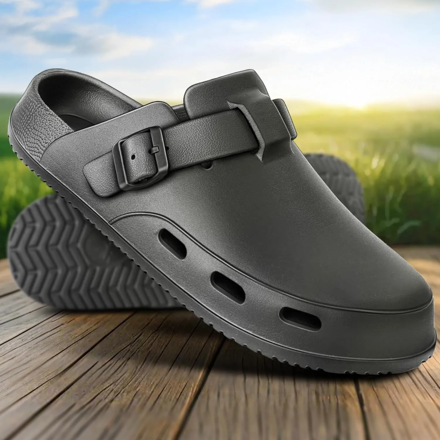 BULLIANT Women Clogs, Adjustable Sandals Slip-on Water Shoes Unisex with Cushioned Footbed,Comfortable Lightweight