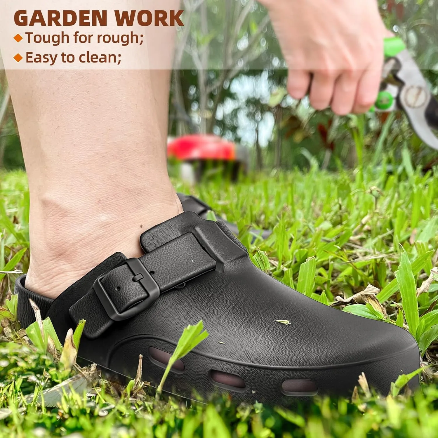 BULLIANT Women Clogs, Adjustable Sandals Slip-on Water Shoes Unisex with Cushioned Footbed,Comfortable Lightweight