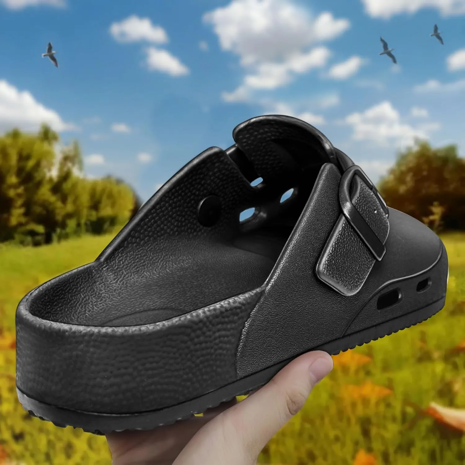 BULLIANT Women Clogs, Adjustable Sandals Slip-on Water Shoes Unisex with Cushioned Footbed,Comfortable Lightweight