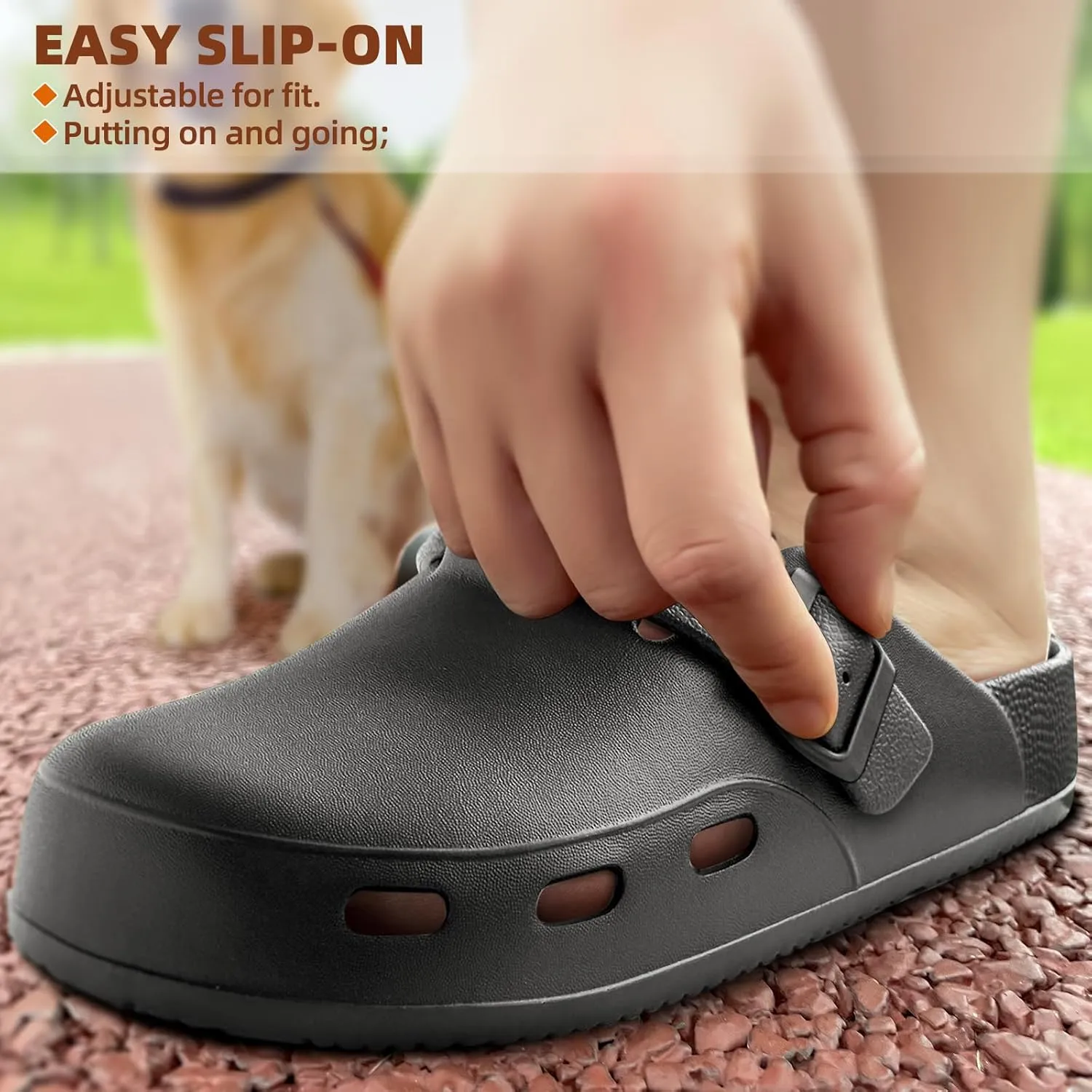 BULLIANT Women Clogs, Adjustable Sandals Slip-on Water Shoes Unisex with Cushioned Footbed,Comfortable Lightweight