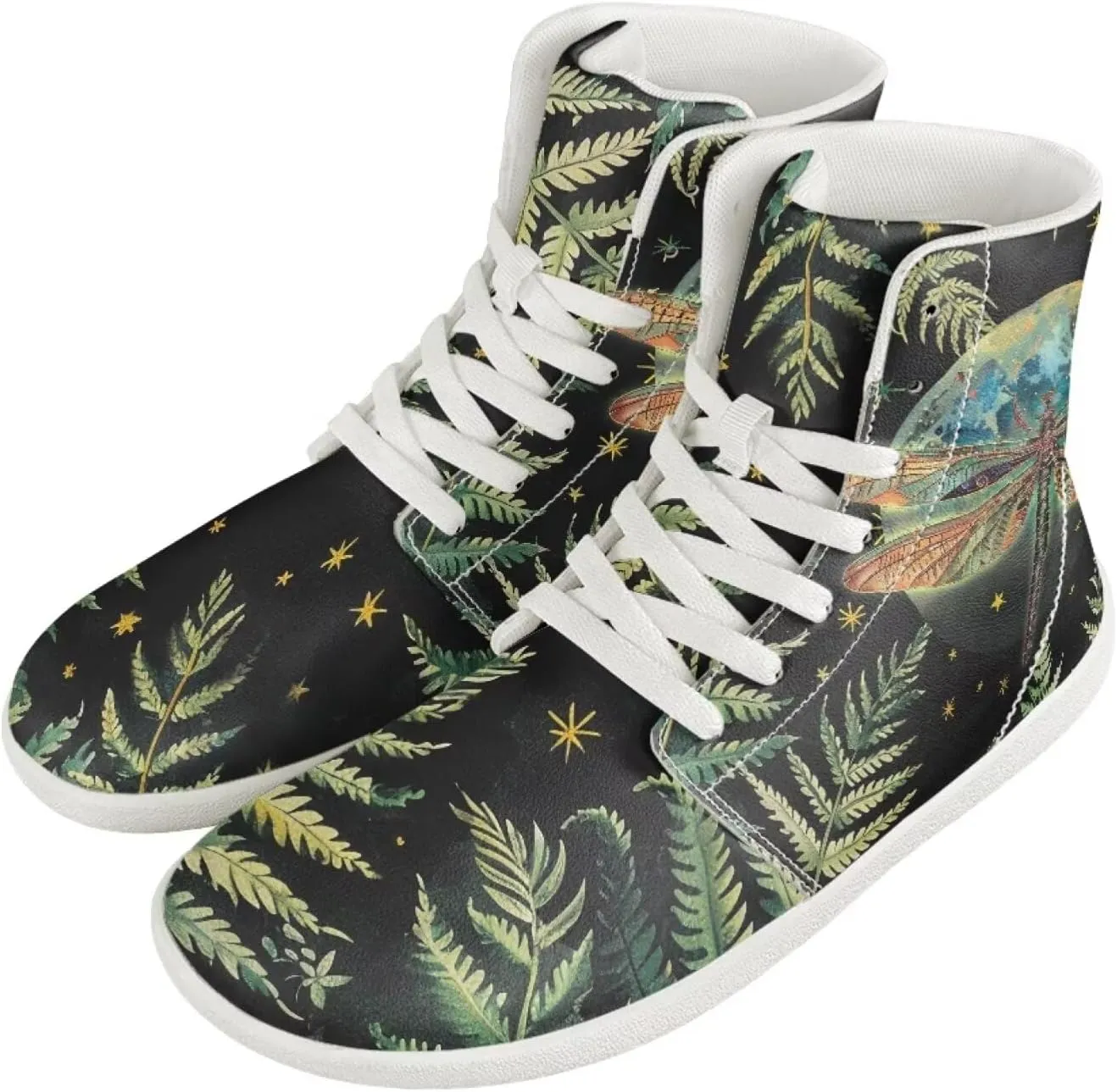 Butterfly Dragonfly Print High Tops Running Sneakers for Women Men Fitness Ankle Support Shoes