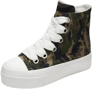 Cape Robbin Women's High Top Platform Lace Up Sneaker Shoes Zitella