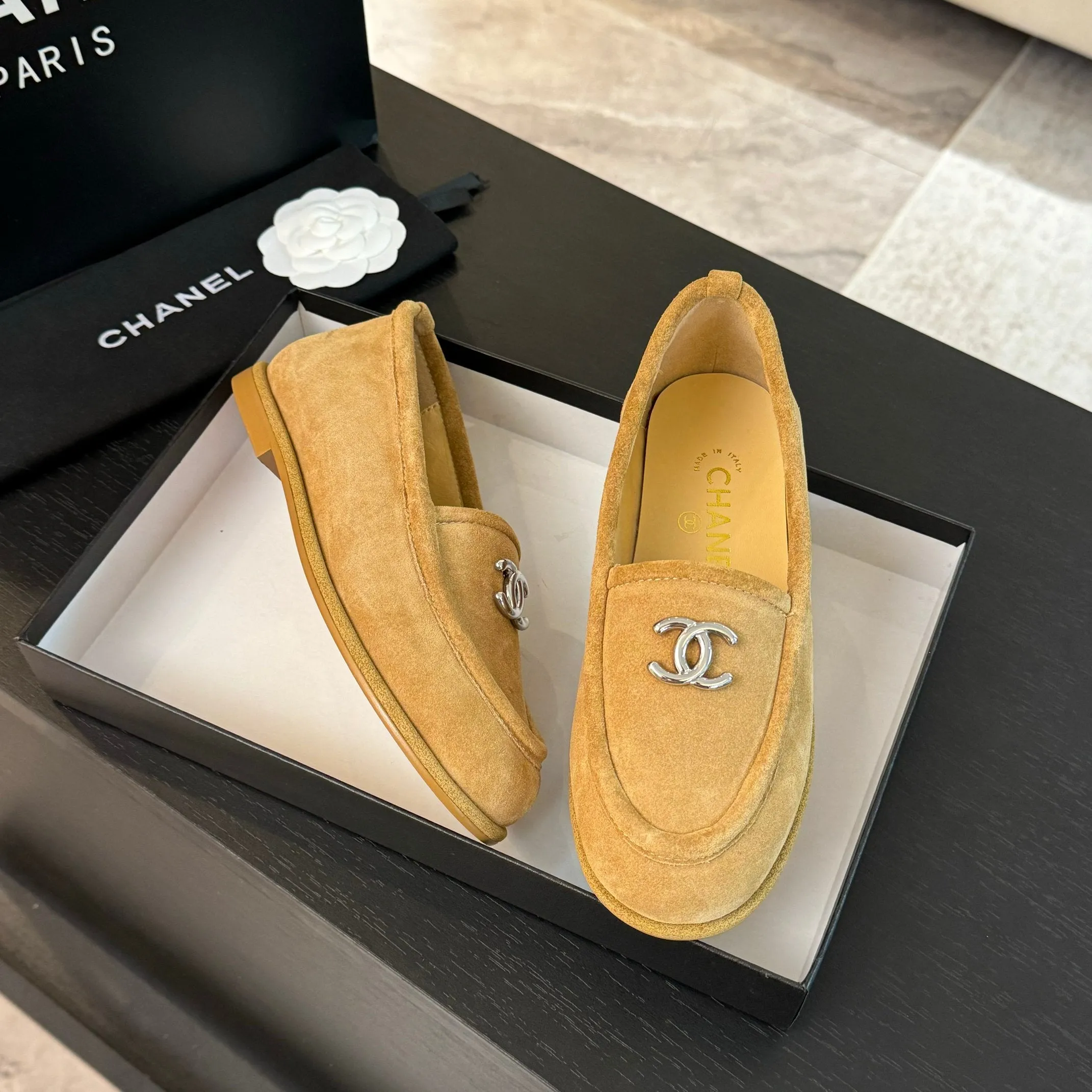 CC Moccasins Yellow Suede