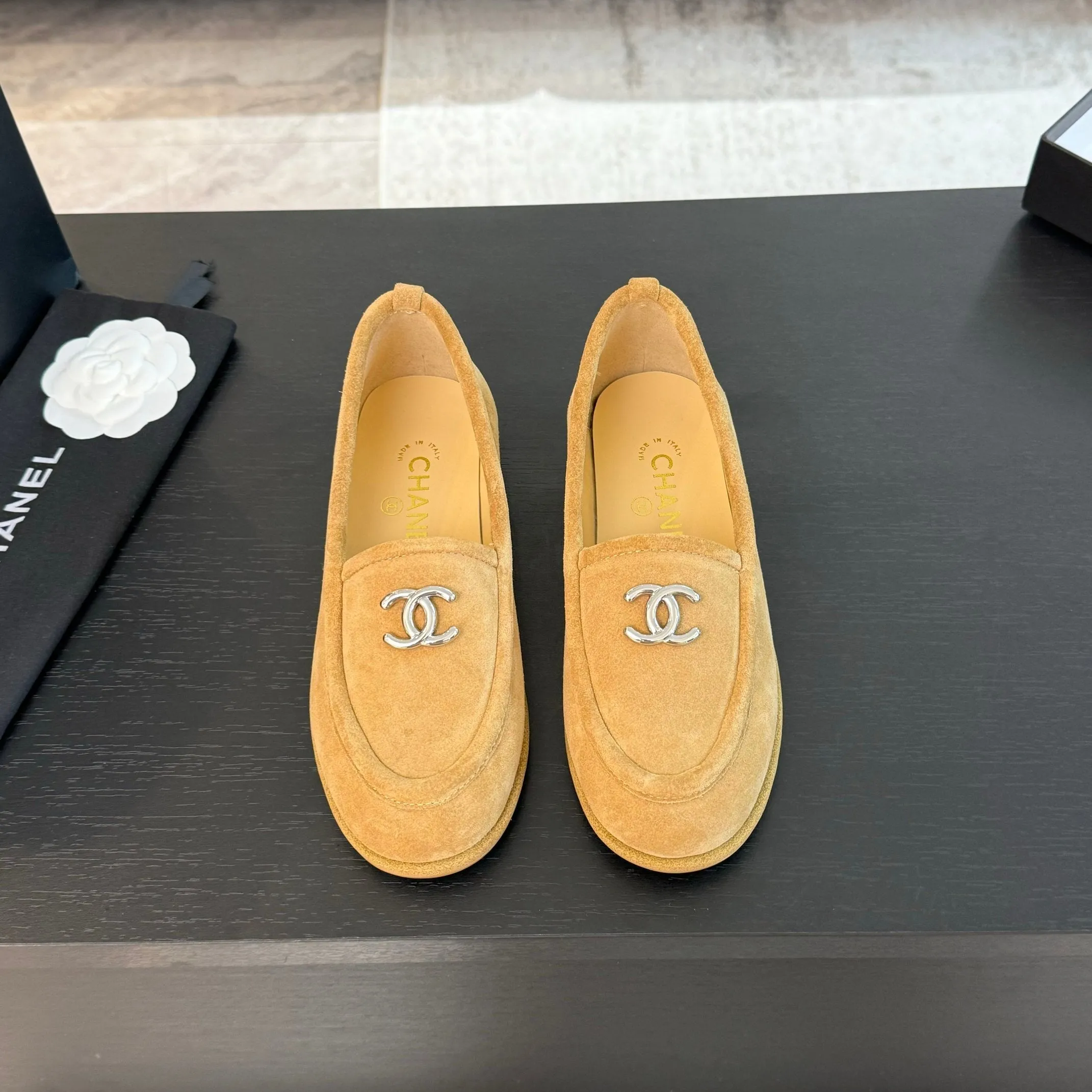 CC Moccasins Yellow Suede