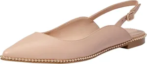 Coach Women's VAE Leather Skimmer Ballet Flat, Beechwood, 5.5