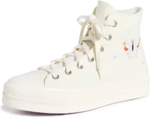 Converse Women's Chuck Taylor Lift Sneakers, Egret/Decade Pink, 5 Medium US