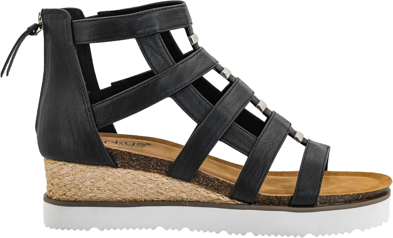 Corkys Footwear Hey Girl Women's Caged Animal Wedge Sandals - Featuring a 2-inch Heel, A Strappy Upper, Metal Accents, A Full Back Zip, and Comfortable Cushioned Insoles