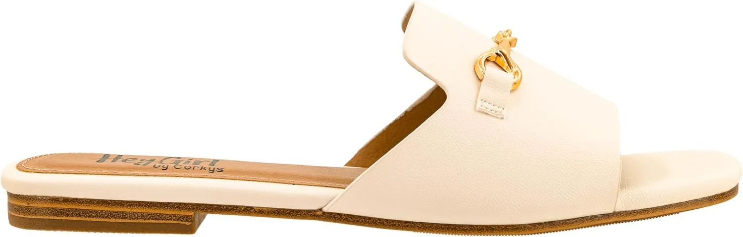 Corkys Footwear Women's Bit Of A Breeze Sandals - Comfort Meets Chic with Lightweight Feel, Lightly Cushioned Insoles, and a Simple Chain Detail Across Upper