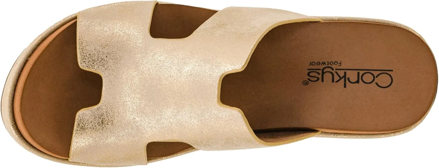 Corkys Footwear Women's Pucker Up EVA Foam Platform Slip On 2.50 Inch Wedge Light Weight Cushioned Memory Foam Insole Peep Toe Casual Dressy Trendy Sandals for Women