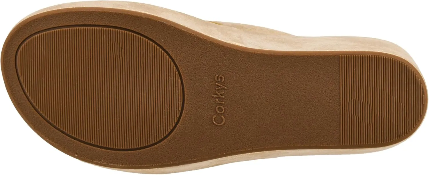 Corkys Footwear Women's Pucker Up EVA Foam Platform Slip On 2.50 Inch Wedge Light Weight Cushioned Memory Foam Insole Peep Toe Casual Dressy Trendy Sandals for Women