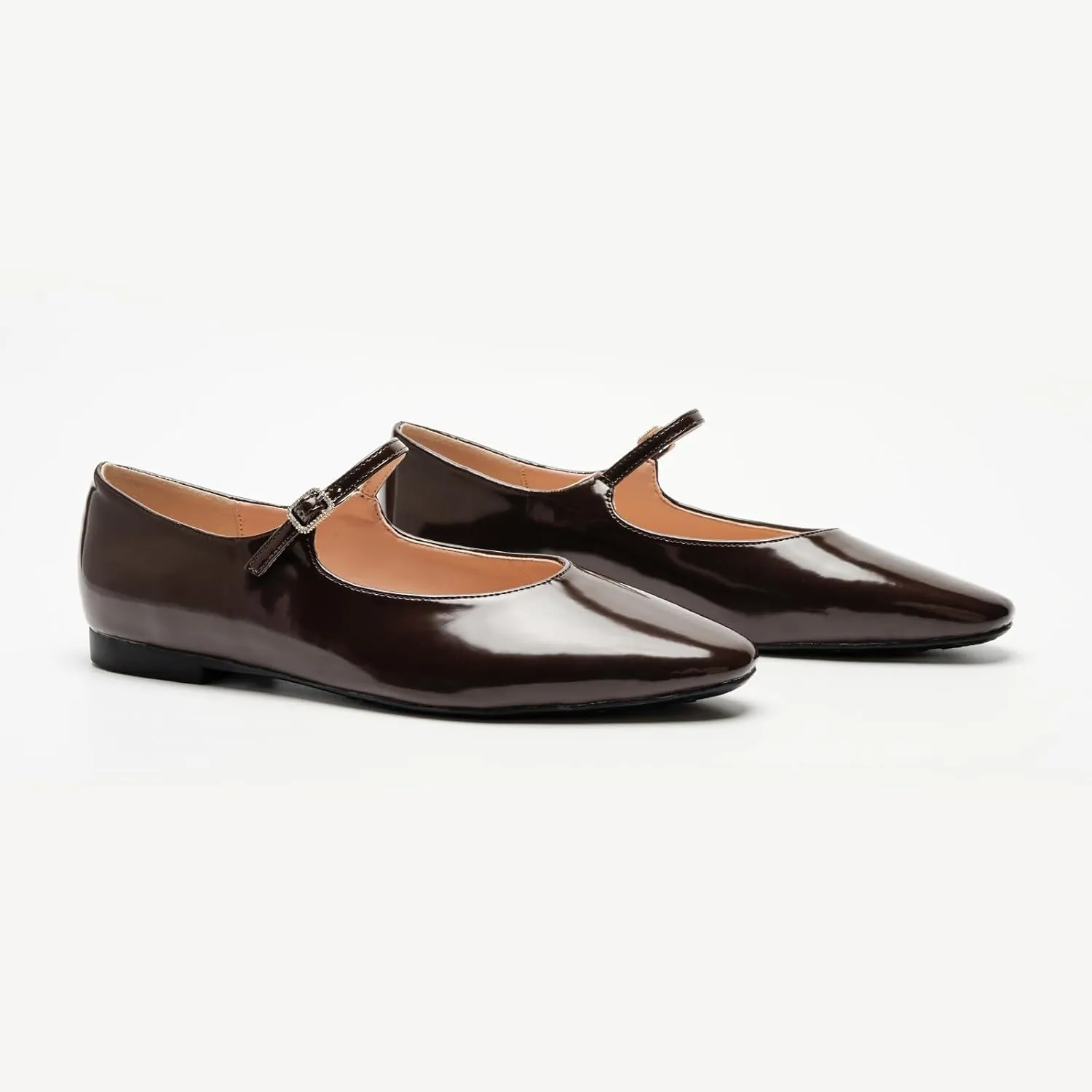 C.Paravano Women's Mary Jane Ballet Flats | Round Toe Leather Flats with Strap | Comfortable Work & Casual Shoes for Daily Wear