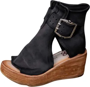 ctdiral Women's Fashion Roman Sandals Chunky Thick Bottom Open Toe Wedge Shoes, Adjustable Buckle High Top Combat Sandal for Girl