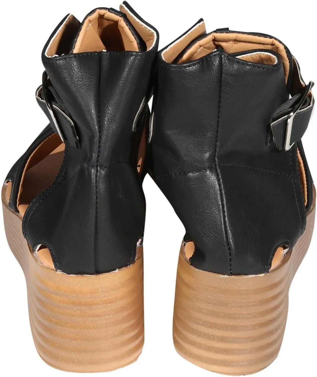 ctdiral Women's Fashion Roman Sandals Chunky Thick Bottom Open Toe Wedge Shoes, Adjustable Buckle High Top Combat Sandal for Girl