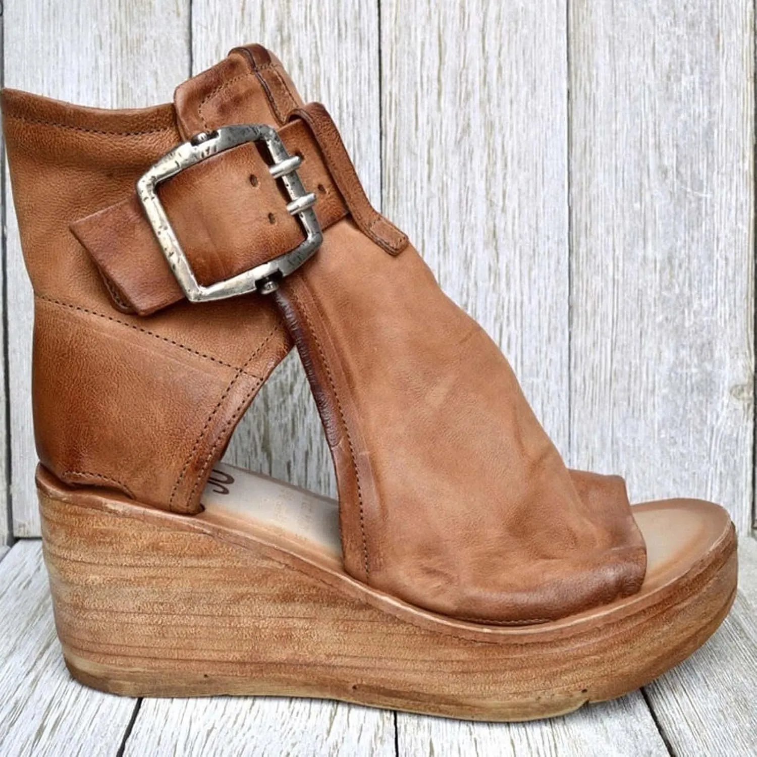 ctdiral Women's Fashion Roman Sandals Chunky Thick Bottom Open Toe Wedge Shoes, Adjustable Buckle High Top Combat Sandal for Girl