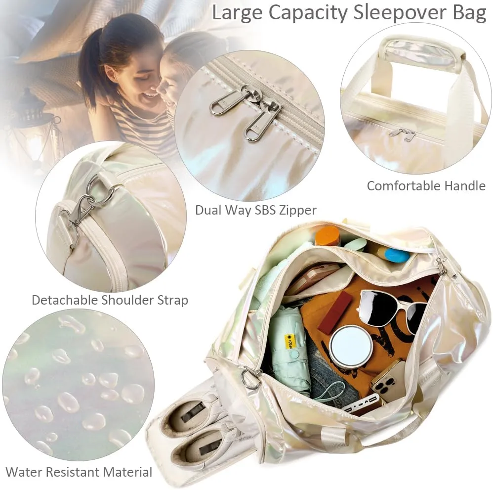 Dance Bag for Girls Sports Duffle Bag for Teen Girls Gym Bag with Shoes Compartment Wet Pocket Weekender Carry On Bag Travel Bag for Teens Girls