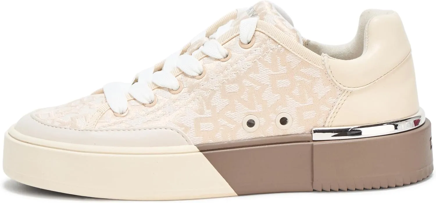 DKNY Women's Bradley Logo Platform Lace Up Sneaker