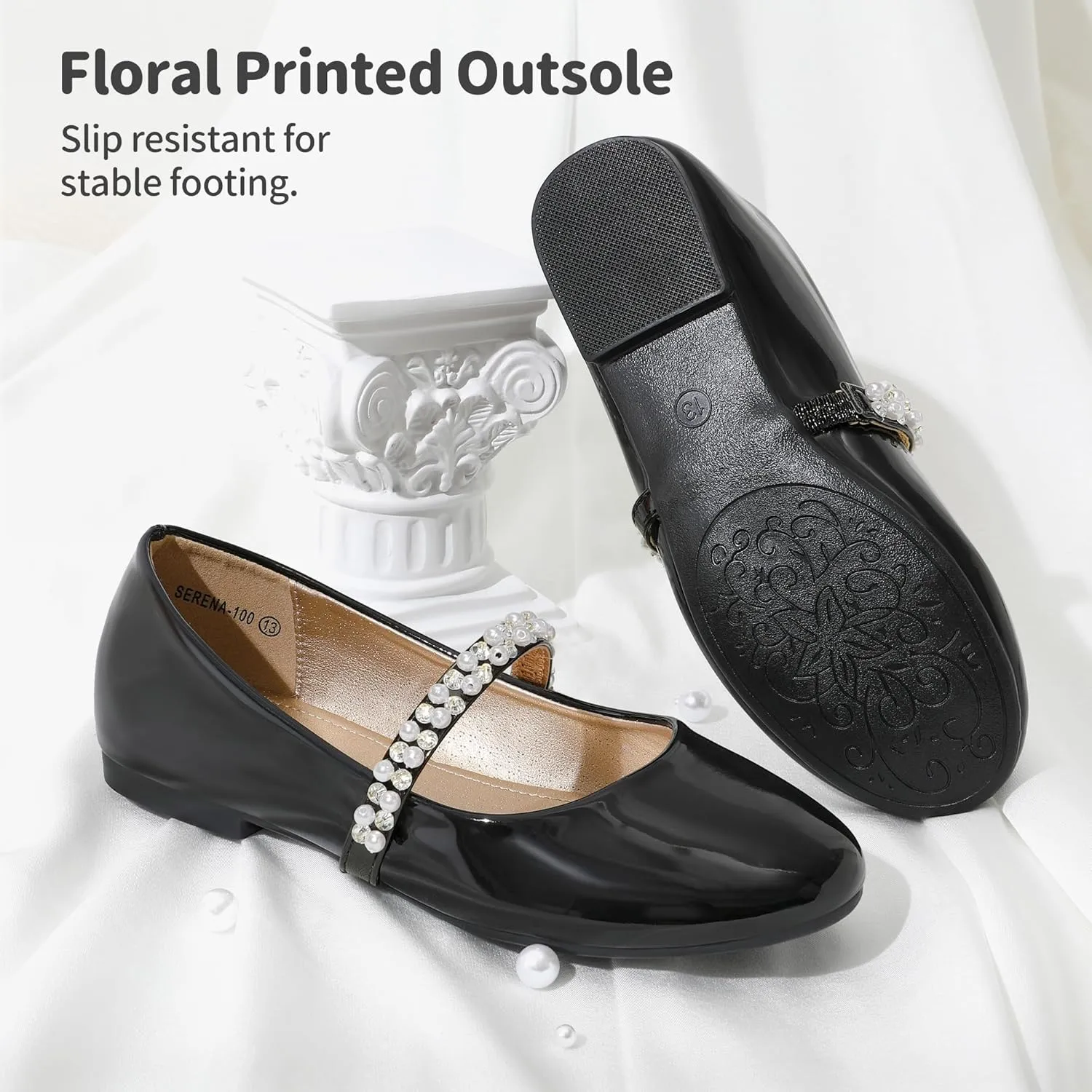DREAM PAIRS Girls Mary Jane Dress Shoes Ballerina Flats for Wedding, Party (Toddler/Little Kid/Big Kid)