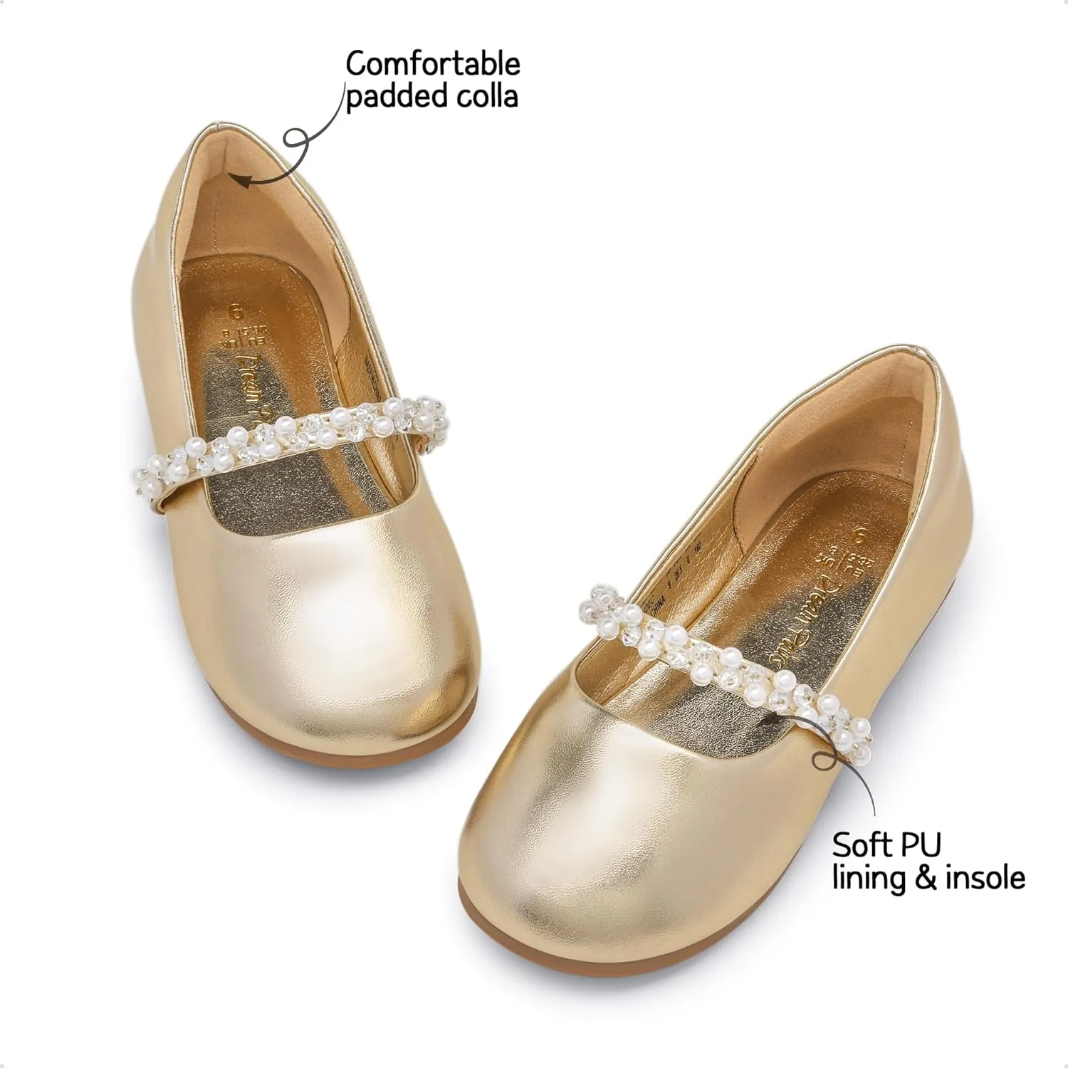 DREAM PAIRS Girls Mary Jane Dress Shoes Ballerina Flats for Wedding, Party (Toddler/Little Kid/Big Kid)