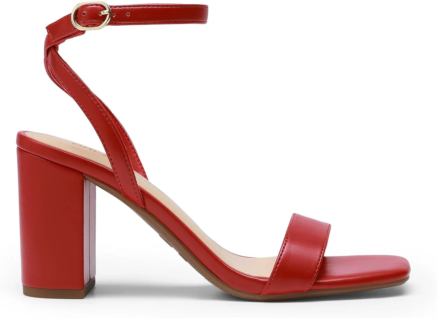 DREAM PAIRS Women's Chunky Heels Square Open Toe Ankle Buckle Strappy Block Heeled Sandals for Party Wedding Daily