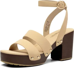 DREAM PAIRS Women's Chunky Platform Ankle Multi Strappy Heels Round Open Toe Summer Sandals