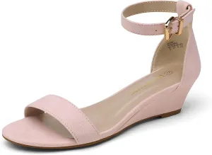 DREAM PAIRS Women's Ingrid Ankle Strap Low Wedge Sandal