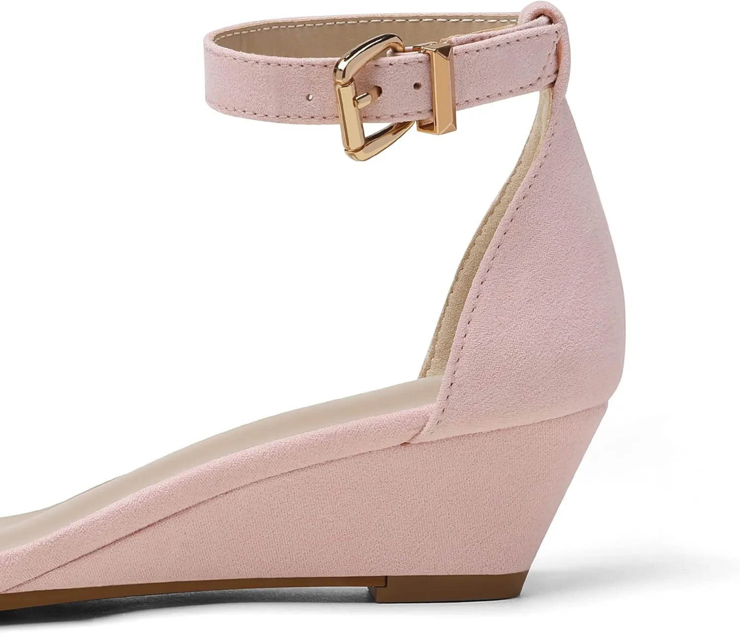 DREAM PAIRS Women's Ingrid Ankle Strap Low Wedge Sandal