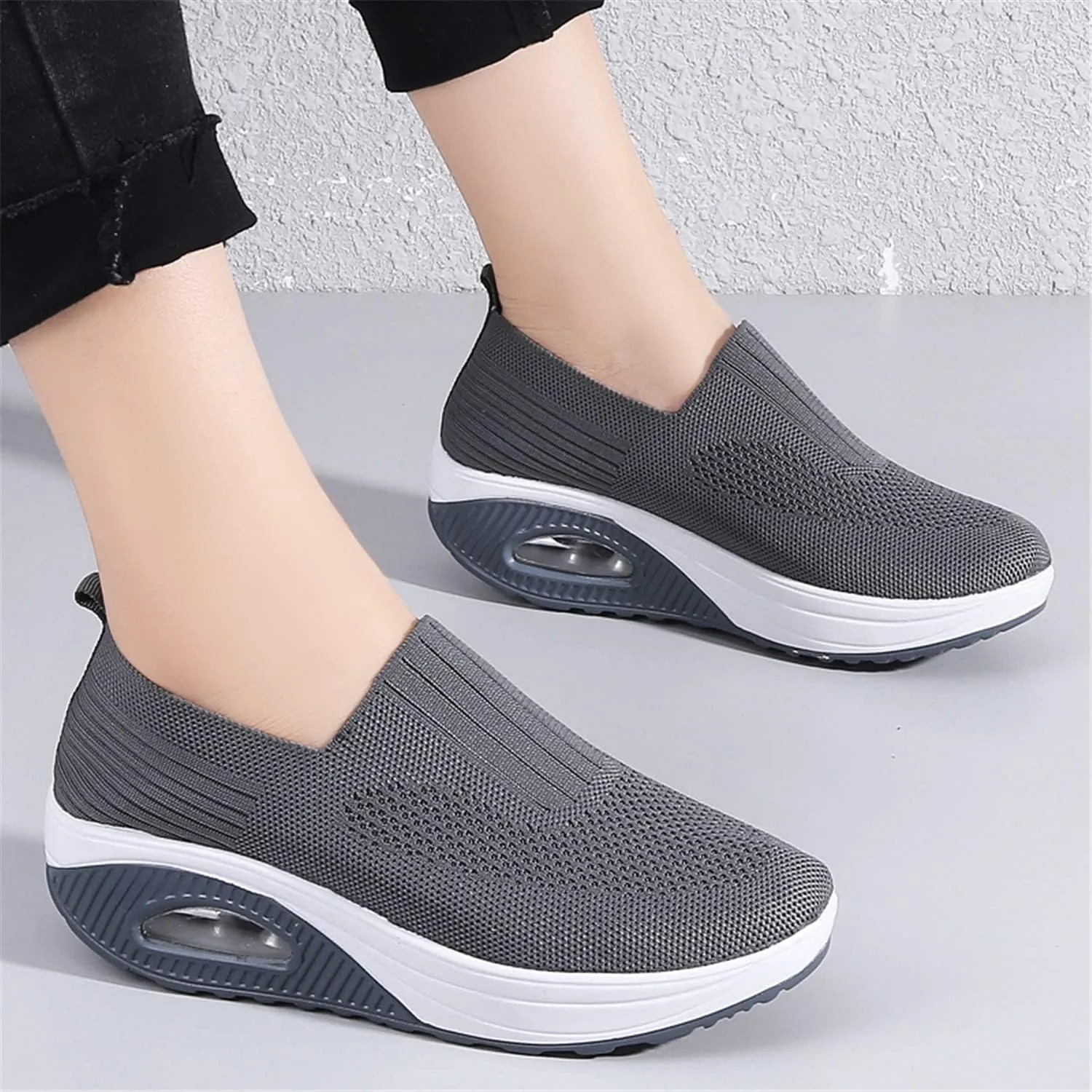 EnllerviiD Women Nurse Sneakers Platform Sneakers Air Cushion Walking Wedge Sneaker Food Service Shoes Ladies Toning Rocker Shoes