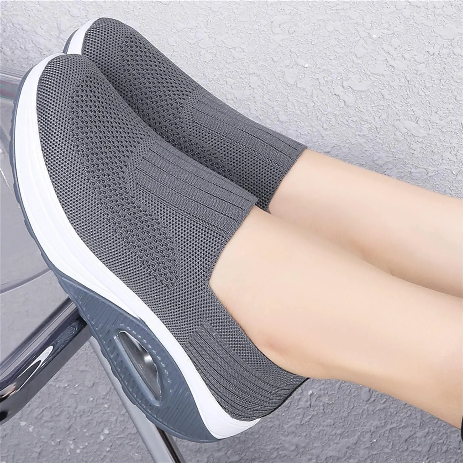EnllerviiD Women Nurse Sneakers Platform Sneakers Air Cushion Walking Wedge Sneaker Food Service Shoes Ladies Toning Rocker Shoes