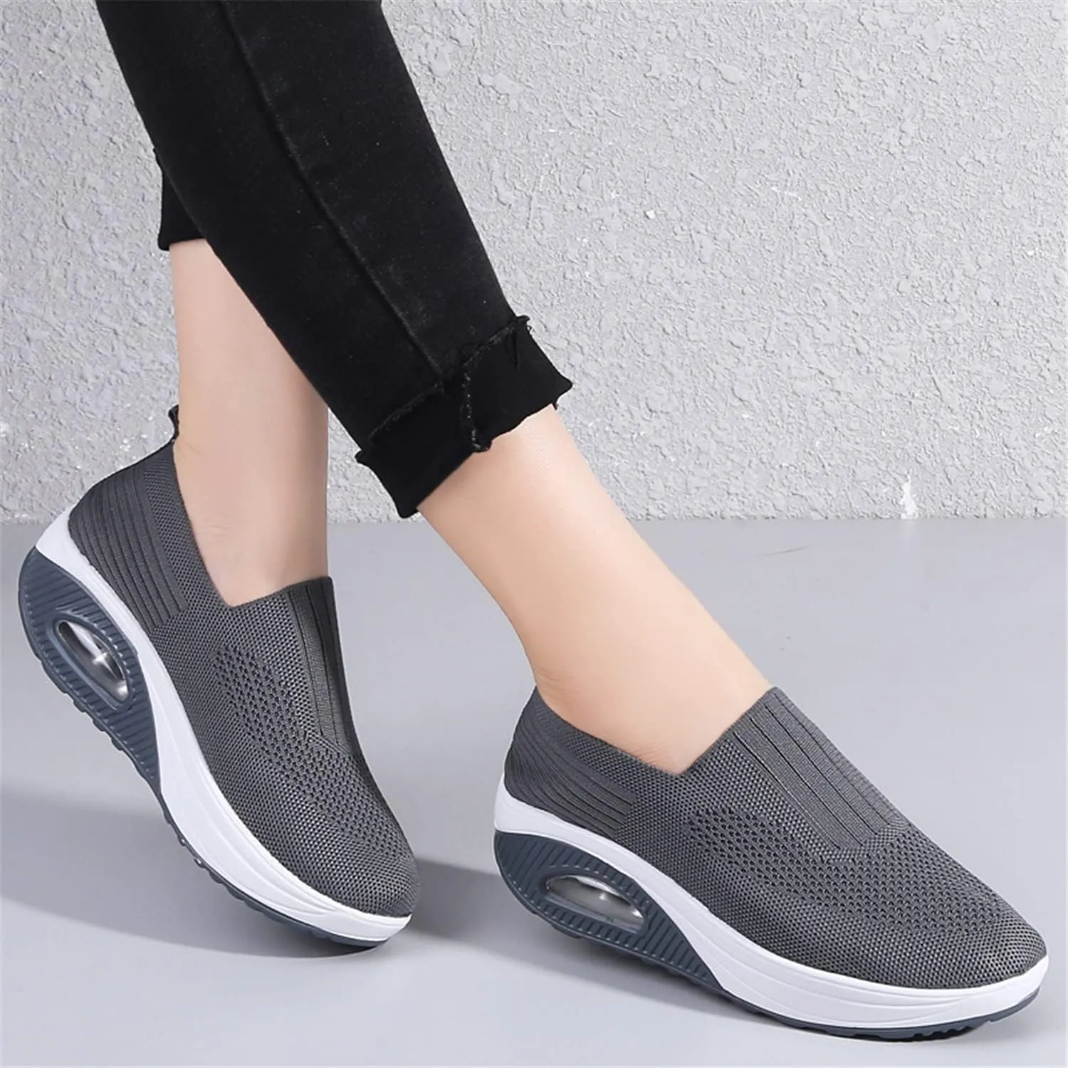 EnllerviiD Women Nurse Sneakers Platform Sneakers Air Cushion Walking Wedge Sneaker Food Service Shoes Ladies Toning Rocker Shoes
