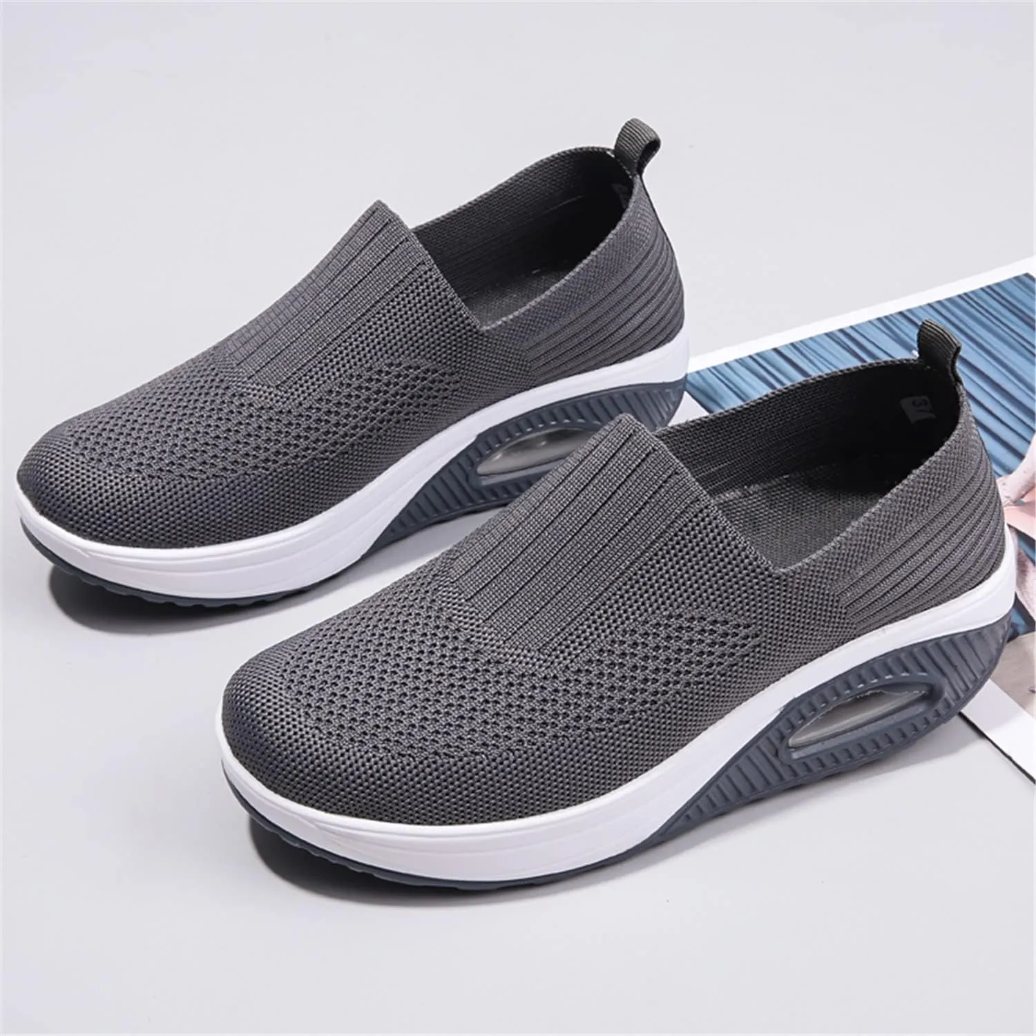 EnllerviiD Women Nurse Sneakers Platform Sneakers Air Cushion Walking Wedge Sneaker Food Service Shoes Ladies Toning Rocker Shoes