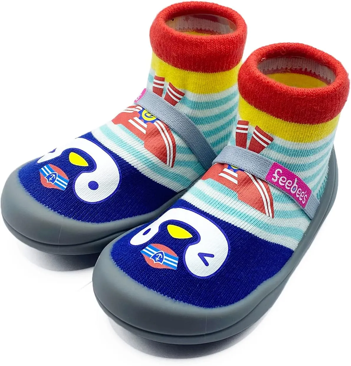 Feebee's Baby Sock Shoes Baby Walking Shoes Infant Non-Slip Lightweight Slippers with Soft Rubber Sole Baby Boys Girls Slip On Sneakers