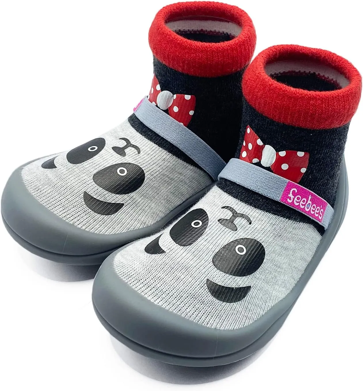 Feebee's Baby Sock Shoes Baby Walking Shoes Infant Non-Slip Lightweight Slippers with Soft Rubber Sole Baby Boys Girls Slip On Sneakers