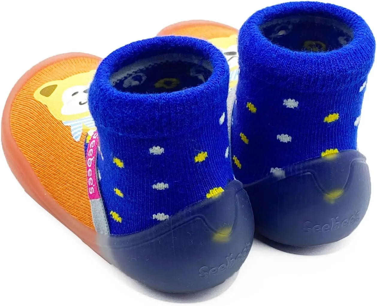 Feebee's Baby Sock Shoes Baby Walking Shoes Infant Non-Slip Lightweight Slippers with Soft Rubber Sole Baby Boys Girls Slip On Sneakers