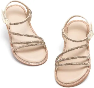 Felix & Flora Toddler Girl Sandals - Flower Girl Dress Shoes Open Toe Little Kid Summer Flats