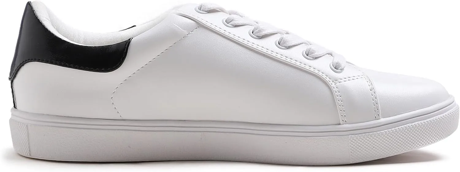 FEVERSOLE Women's Featured PU Leather Colorful Lace Up Sneaker