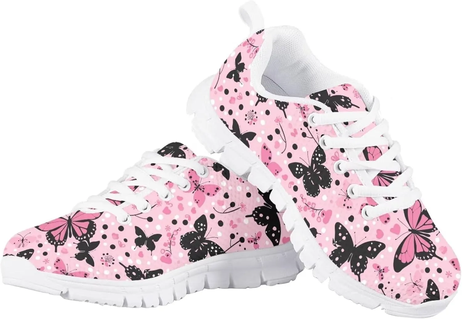 Flashideas Kids Shoes Athletic Walking Jogging Sport Comfortable Breathable Sneakers for Boys Girls White Sole