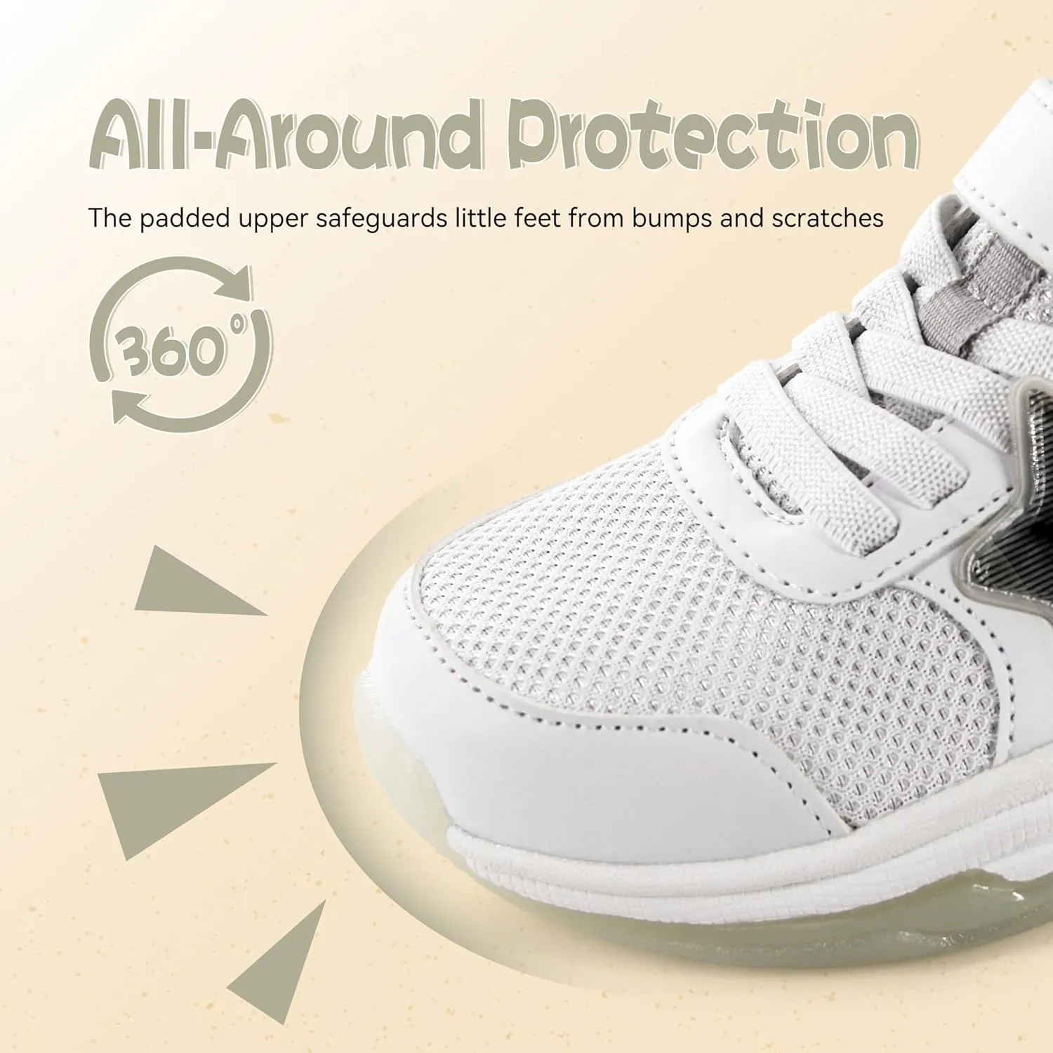 Floranate Little Kids Light Up Shoes for Girls Boys Tennis Sneakers with Switch Strap Walking Shoes Athletic Footwear Toddler Size 10 to Size 2 Lightweight